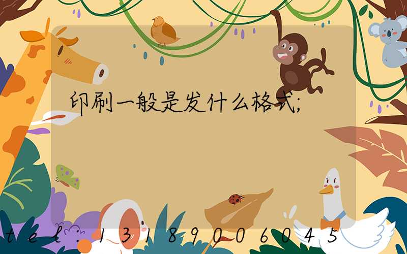 印刷一般是发什么格式